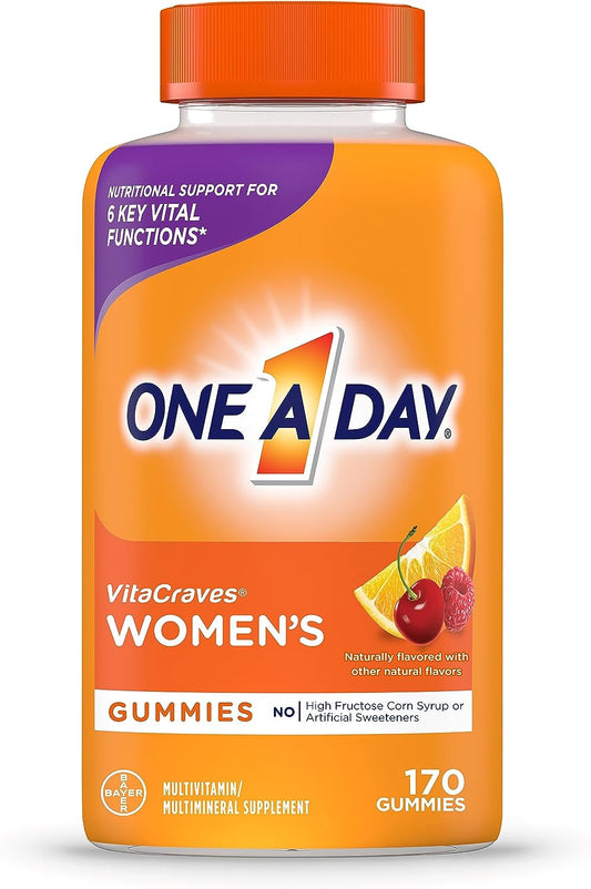 One a Day Women’s Multivitamin Gummies, Multivitamin for Women with Vitamin A, C, D, E and Zinc for Immune Health Support*, Calcium & More, 170 Count