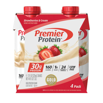 Premier Protein 30G Shakes Strawberries Cream 11 Fluid Ounces, Strawberry Shake, 44 Fl Oz