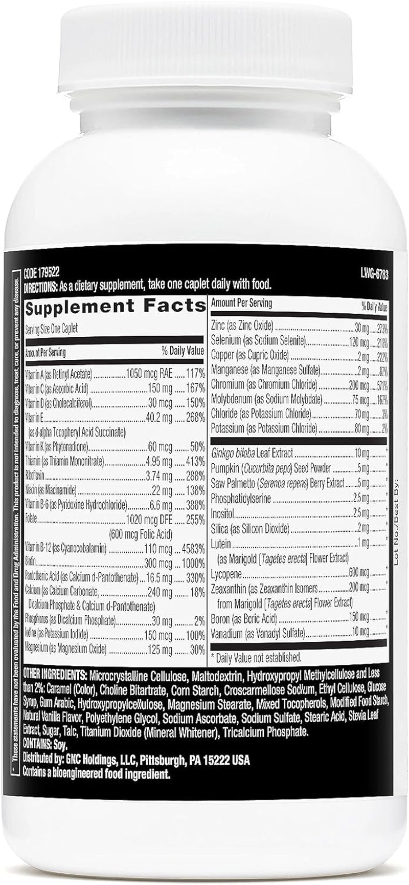 GNC Mega Men 50 plus One Daily Multivitamin, Supports Heart, Brain and Eye Health