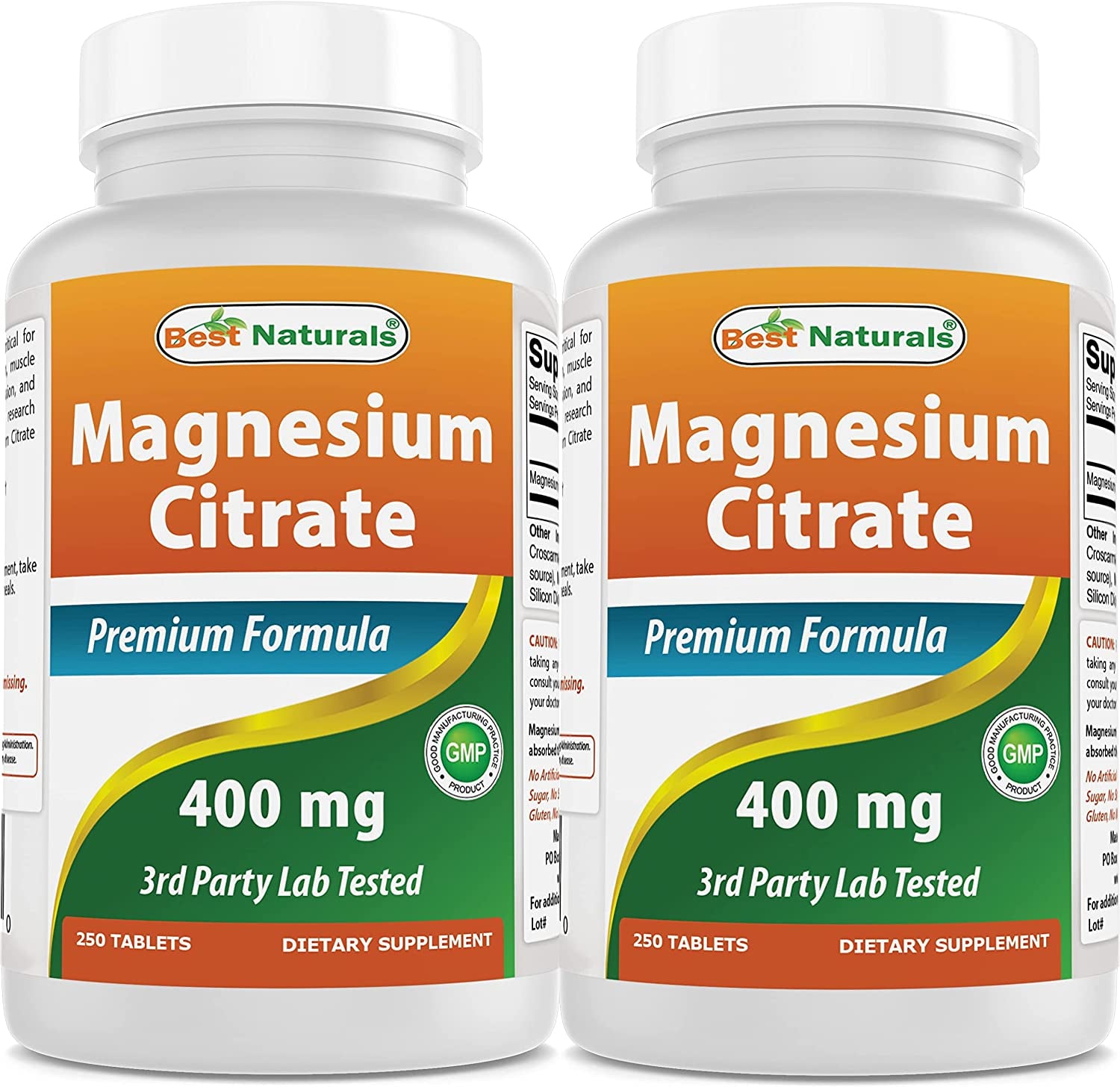 Best Naturals Magnesium Citrate (Citrato De Magnesio) 400Mg 250 Tablets (400 Mg of Elemental Magnesium per 2 Tablets)