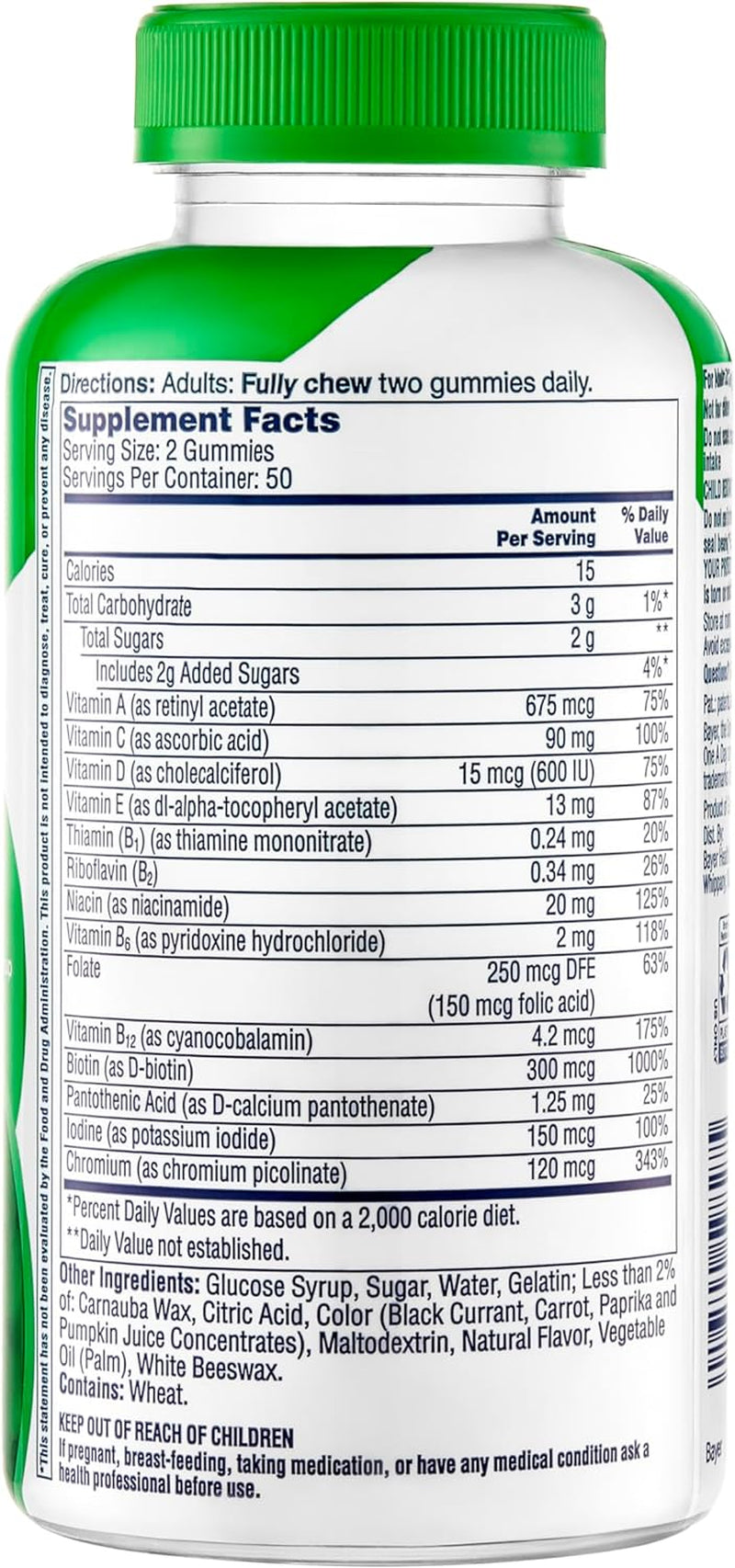 ONE a DAY Multi+ Energy Support Gummies, Multivitamin Gummies with Vitamin A, C, D, E, for Immune Health with Boost of Brain Support, 100 Count