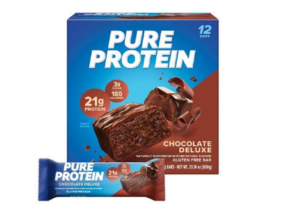 Pure Protein Bars, High Protein, Nutritious Snacks to Support Energy, Low Sugar, Gluten Free, Chocolate Peanut Caramel, 1.76Oz, 12 Count (Pack of 1) (Packaging May Vary)