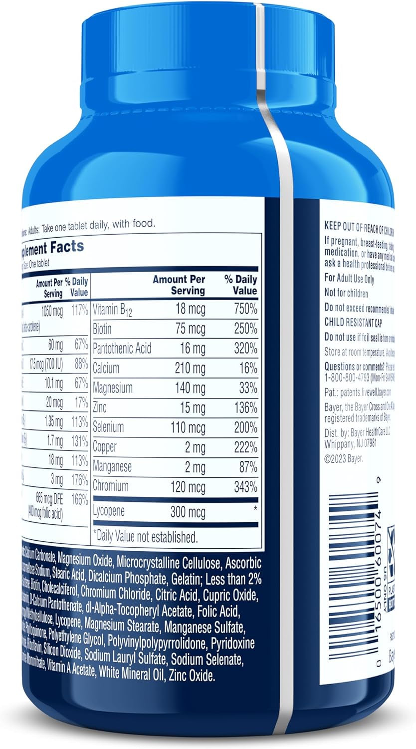 One-A-Day Men’s Multivitamin Daily Essentials, Multivitamin for Men Tablet, Supports Healthy Muscle Function, Physical Energy, and Immune Health with Vitamin B12, Vitamin C, and Zinc, 150 Count​