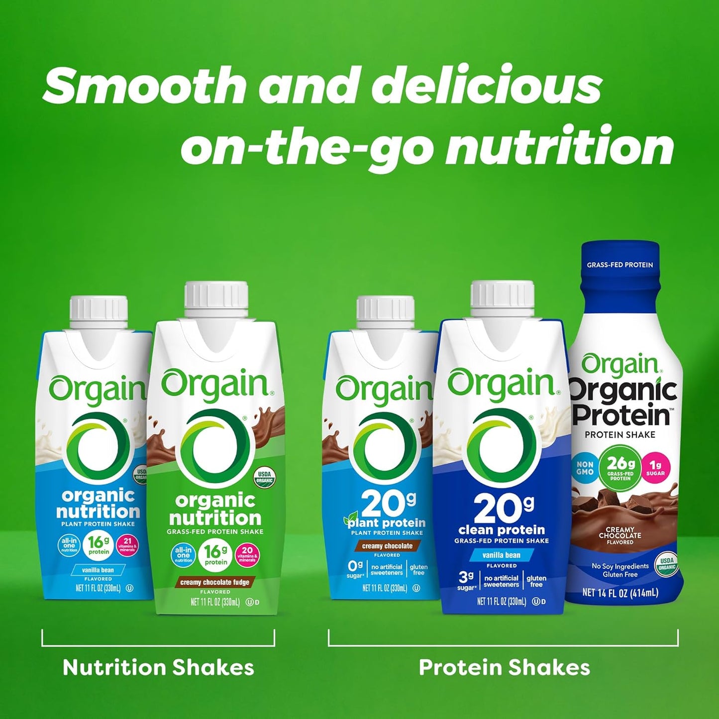 Orgain Organic Nutritional Protein Shake 6G Grass Fed Whey Protein, Meal Replacement, 20 Vitamins & Minerals, Fruits & Vegetables, Gluten Free, Non-Gmo, 11 Fl Oz (12 Pack)