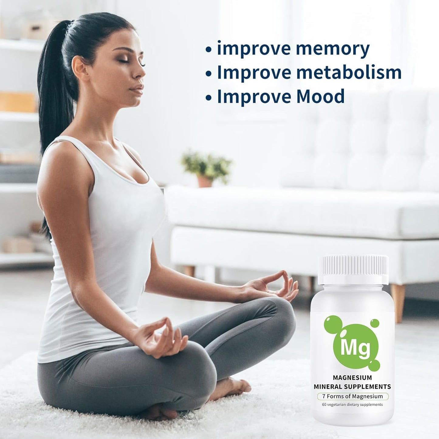 Magnesium Breakthrough Supplement 4.0 - Has 7 Forms of Magnesium: Glycinate, Malate, Citrate, and More - Natural Sleep and Brain Supplement - 60 Capsules