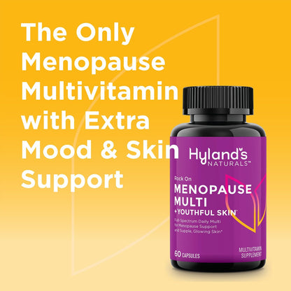 Hyland's Rock on Menopause + Youthful Skin Multivitamin for Women with Immune Support - 60 Capsules - Menopause Relief for Women with Biotin, Collagen, and Red Clover