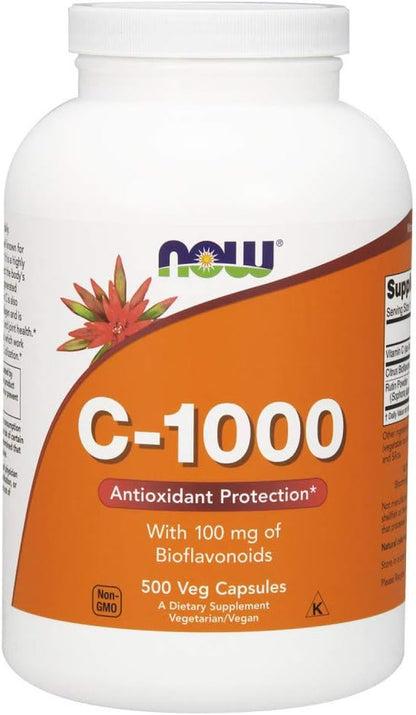 NOW Supplements, Vitamin C-1,000 with 100 Mg of Bioflavonoids, Antioxidant Protection*, 100 Veg Capsules