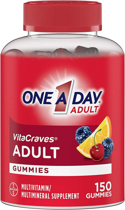 One a Day Vitacraves Adult Multivitamin Gummies, Supplement with Vitamin A, Vitamin C, Vitamin D, Vitamin E and Zinc for Immune Health Support* & More, 150 Count