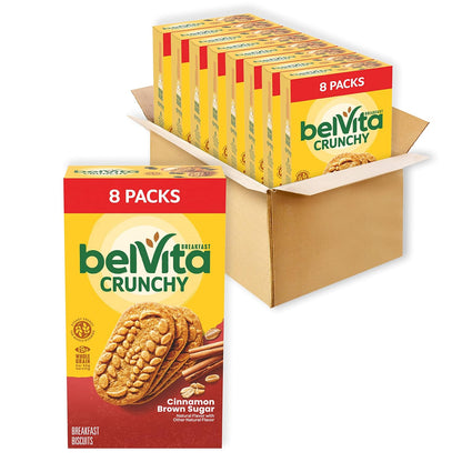 Belvita Cinnamon Brown Sugar Breakfast Biscuits, 8 Packs (4 Biscuits per Pack)