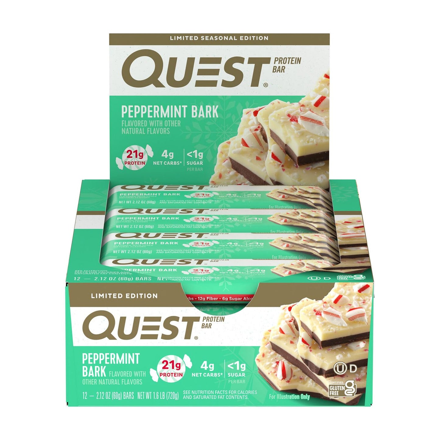 Quest Nutrition Chocolate Peanut Butter Bars, High Protein, Low Carb, Gluten Free, Keto Friendly