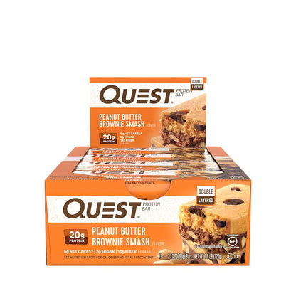 Quest Nutrition Chocolate Peanut Butter Bars, High Protein, Low Carb, Gluten Free, Keto Friendly