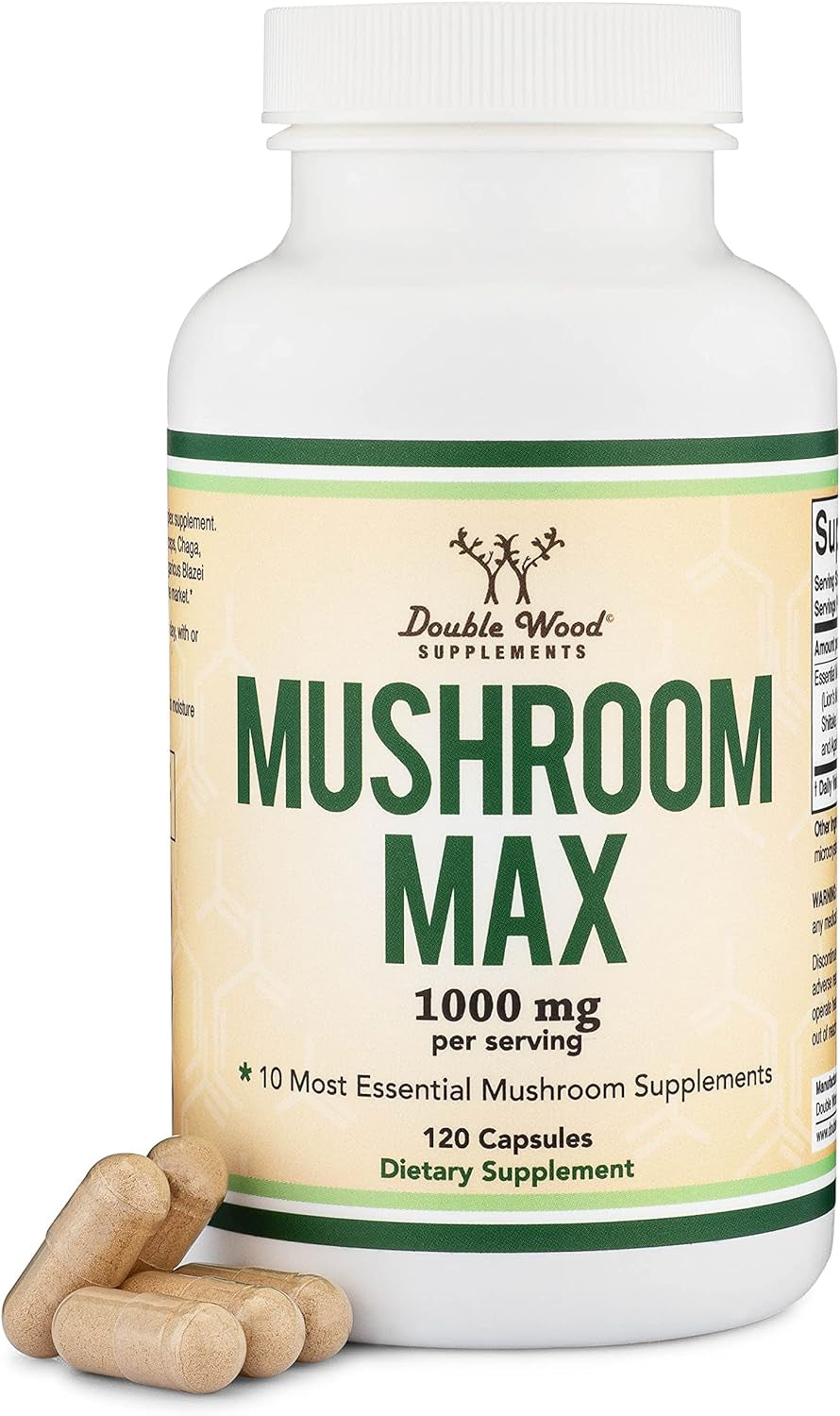 Mushroom Blend Supplement - 1,000Mg Top 10 USA Grown Mushrooms (Lion'S Mane, Reishi, Cordyceps, and More)