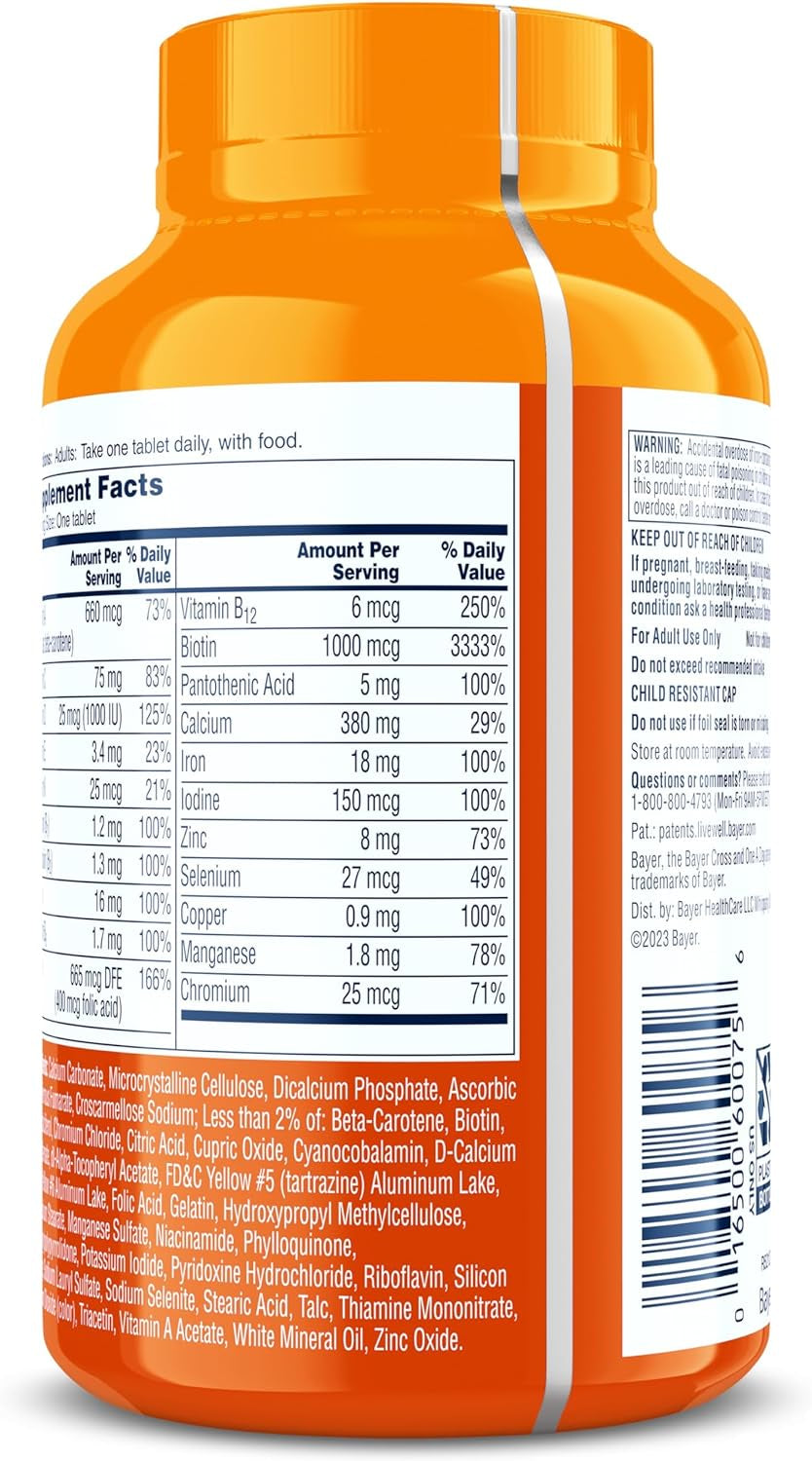 One-A-Day Multivitamin for Women Daily Essentials, Vitamins for Women to Support Hair, Skin & Nails, Immune Health, Multivitamin for Women with Zinc, Folic Acid & B Vitamins, 150 Count