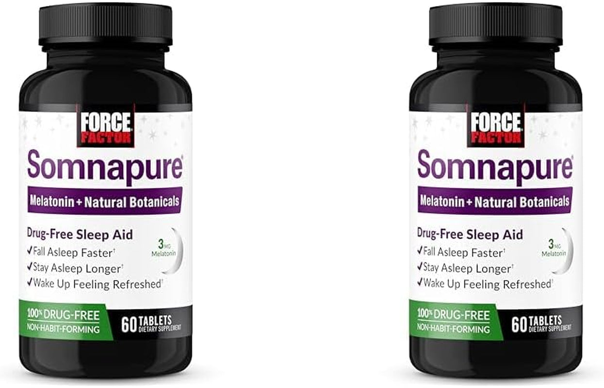 Force Factor Somnapure Drug-Free Sleep Aid for Adults for Occasional Sleeplessness with Melatonin & Valerian, Non-Habit-Forming Sleeping Pills, Fall Asleep Faster, Wake up Refreshed