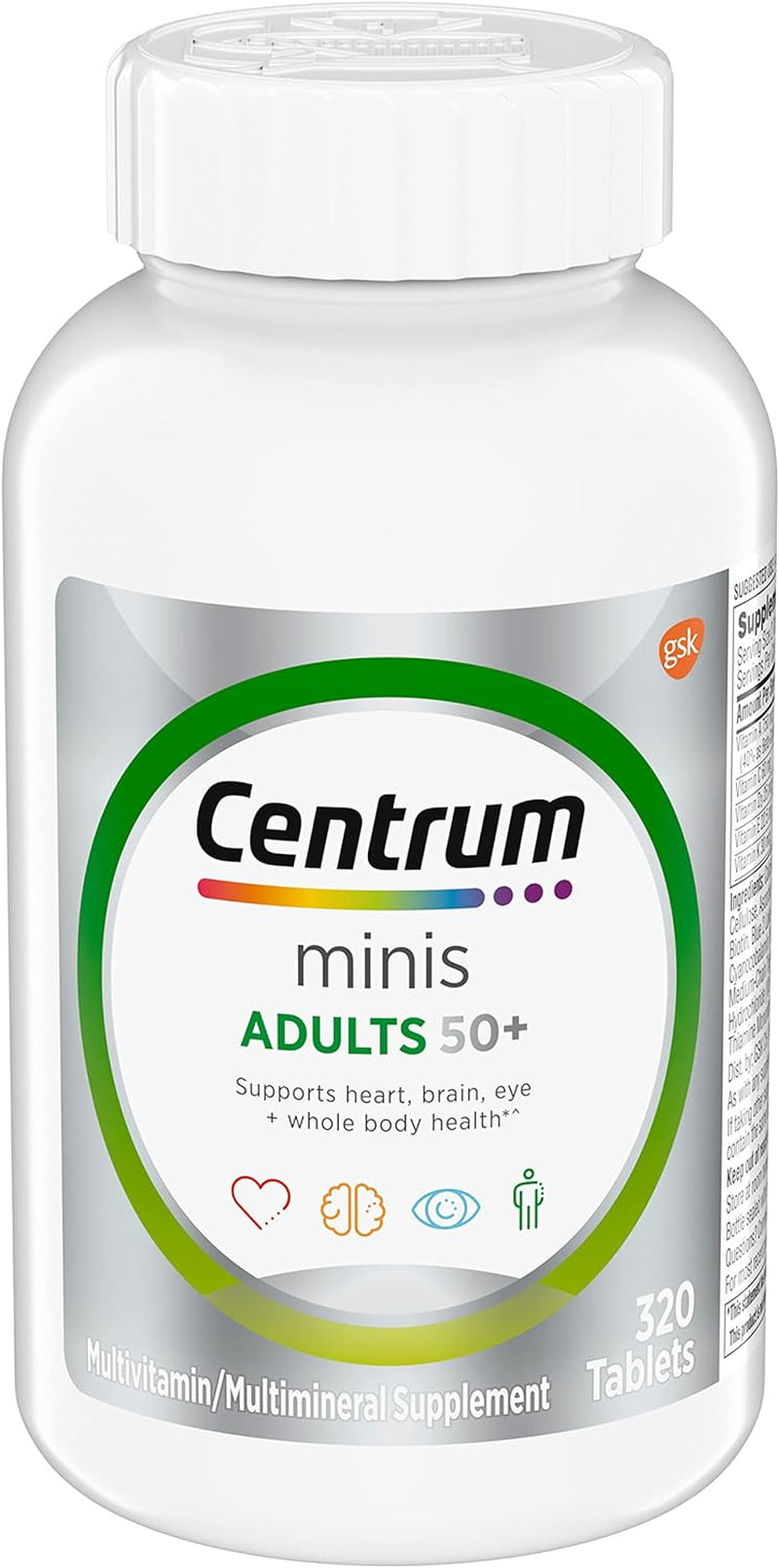 Centrum Minis Silver Multivitamin Tablets for Adults 50 Plus, Men's and Women's Formulas