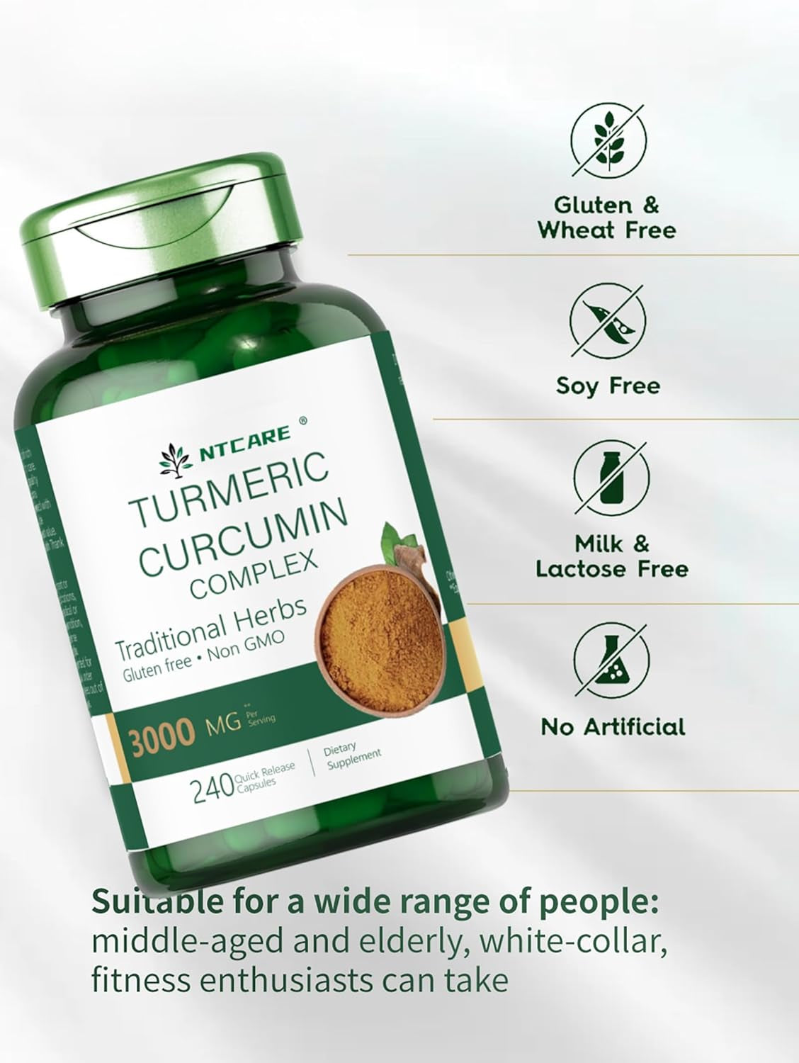 Turmeric Curcumin with Black Pepper 3000Mg |Joint Support | 240 Capsules | Turmeric Complex Supplement | Non-Gmo, Gluten Free