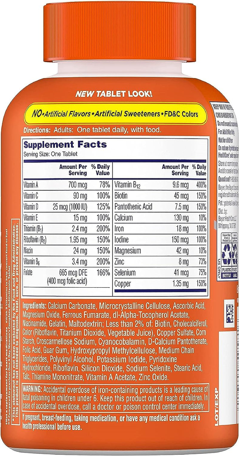 ONE a DAY Womens Complete Daily Multivitamin with Vitamin A, B , C, D, and E, Calcium and Magnesium, Immune Health Support