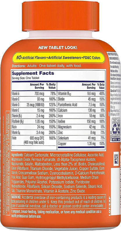 ONE a DAY Womens Complete Daily Multivitamin with Vitamin A, B , C, D, and E, Calcium and Magnesium, Immune Health Support